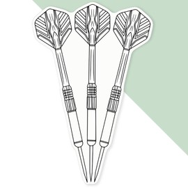 Extra Large 460mm 'Set of Darts' Permanent Sticker Decal for Cars/Windows/Bins/Walls (DW00137283)