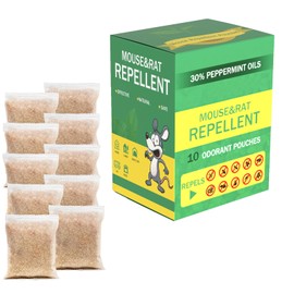 Mouse Repellent Pouches - 10 Packs, Natural Repellent Keep Rodent Squirrel Spider Pests Repel Rats, Safe for Pets & Family, Natural Rat Deterrent, Indoor Outdoor Use, Use at Home, RVs, Cars, Pet Safe