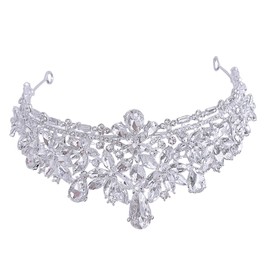 FRCOLOR Rhinestone Crown for Women Elegant Bridal Tiara Party Headdress Lightweight Accessory for Weddings Birthdays Special Occasions and Photo Props
