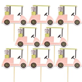 Gostman 8PCS Golf Cart Cupcake Toppers