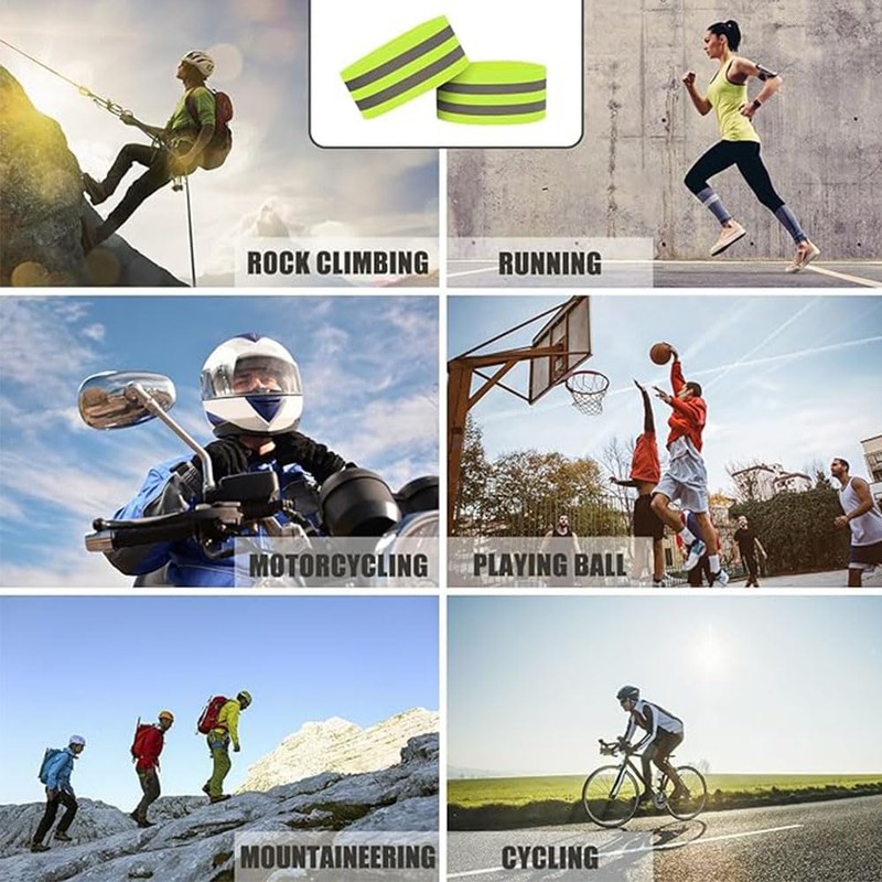 8 Pcs Reflective Running Gear, Runners Reflective Wristbands for Running,