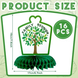 Weekgrat 16 Pcs Family Reunion Honeycomb Centerpiece Family Gathering Party Honeycomb Centerpiece Table Decoration for Gathering Party Supplies