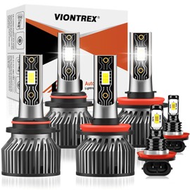 VIONTREX Compatible for 2015 2016 2017 2018 2019 2020 2021 Honda CRV Light Bulbs,9005/HB3 High Beam+H11/H9/H8 Low Beam+H11 Fog Lights 6000K White Light Combo Kit, Plug-N-Play,Powersports Bulbs,6-Pack