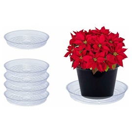Clear Plastic Plant Saucers Trays - 10 Pack 10 Inches Flower Plant Pot Saucer Drip Trays for Indoors Outdoors