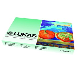 NERCHAU Lukas Studio Goauche Premium Quality Artist Gouache Starter Set T6 with 6 x 20 ml Aluminium Tubes in Cardboard Case