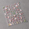 5D Embossed Spring Nail Art Stickers Pink Bunny Flowers Nail