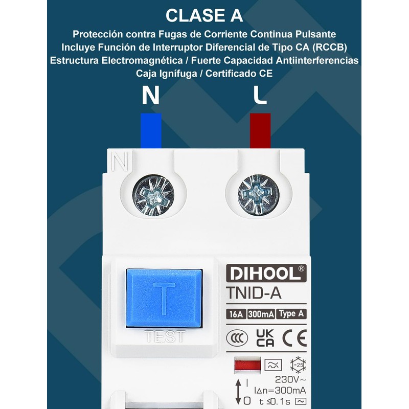 DIHOOL RCD Type A fi Circuit Breaker Residual Current Circuit