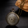 懐中時計 メンズ スケルトン アナログ アンティーク: ポケットウォッチ レトロ ペンダント時計 チェーンネックレス ブロンズ