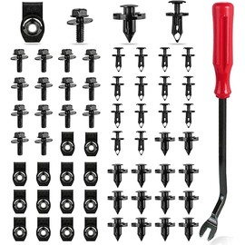 60PCS Engine Under Cover Splash Shield Guard Body Bolts Compatible with Nissan/Infiniti 370Z 350Z G35 G37 FX35 FX45 EX35 Bumper Fender Liner Push Retainer Fastener Rivet Clips with Tool