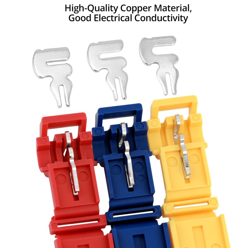 QWORK® 120pcs T-Tap Wire Terminals Kit, T-Tap Electrical Connectors, Spade