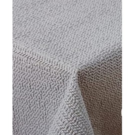 Schwar Textilien Garden Tablecloth, Soft Foam Material, Outdoor Summer Tablecloth, Non-Slip, Weatherproof, Light Grey, in Various Sizes, Oval, Round and Square (140 x 180 cm, Oval)
