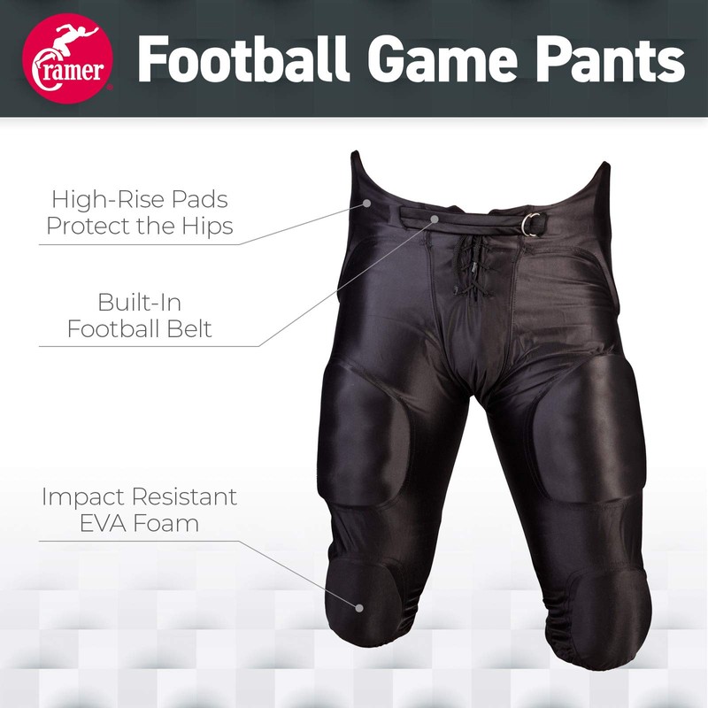 Cramer Football Game Pants, 7 Pads with Hip, Tailbone, Thigh