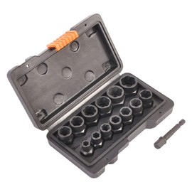 Impact Bolt Nut Remover Kit, 13+1 Pieces Bolt Extractor Socket Tool Set, Bolt Remover Tool Set with Hex Adapter