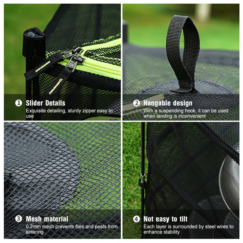 Camping Dry Net 4-Layer Foldable Drying Rack with Carry Bag