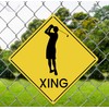 Golfer Golf Crossing Xing Sign Funny Aluminum Road Signs 12