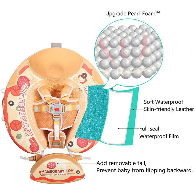 HECCEI Mambobaby Float with Canopy Baby Pool Float Non-Inflatable Swim