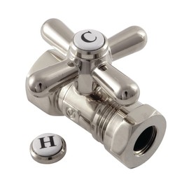 Kingston Brass CC44158X Quarter Turn Valve (1/2" FIP X 1/2" or 7/16-Inch" Slip Joint), Brushed Nickel