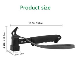 Camping Hammer Heavy Duty with Tent Stake Remover, Multifunctional Tent Hammer ， Tent Mallet with Holding Strap， for Camping, Hiking (Black)