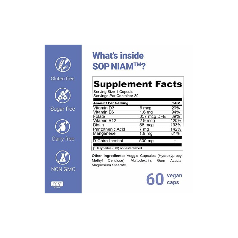 SOP NIAM - Complemento alimenticio con D-Chiro Inositol, vitaminas y