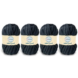 Chunky Chenille Yarn by Troyarn,Super Bulky, Soft, Fluffy Plush Yarn Crocheting, Knitting, Hand Knitting, Blanket Making, Jumbo Skeins for Arm Knitting, Home Décor-4x200gr / 4x28yd(121112-Anthracite)