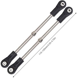 Drfeify RC Steering Linkage Rod, M4 Steering Linkage Rod Set Adjustable 110‑120mm Compatible with 1/8 RC Racing Truck Car