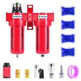 TAILONZ PNEUMATIC 0-150PSI 1/4 Inch NPT Aluminum Alloy Air Filter Drying System, Particulate Filter, Coalescing Filter, Desiccant Dryer Filtration and Drying