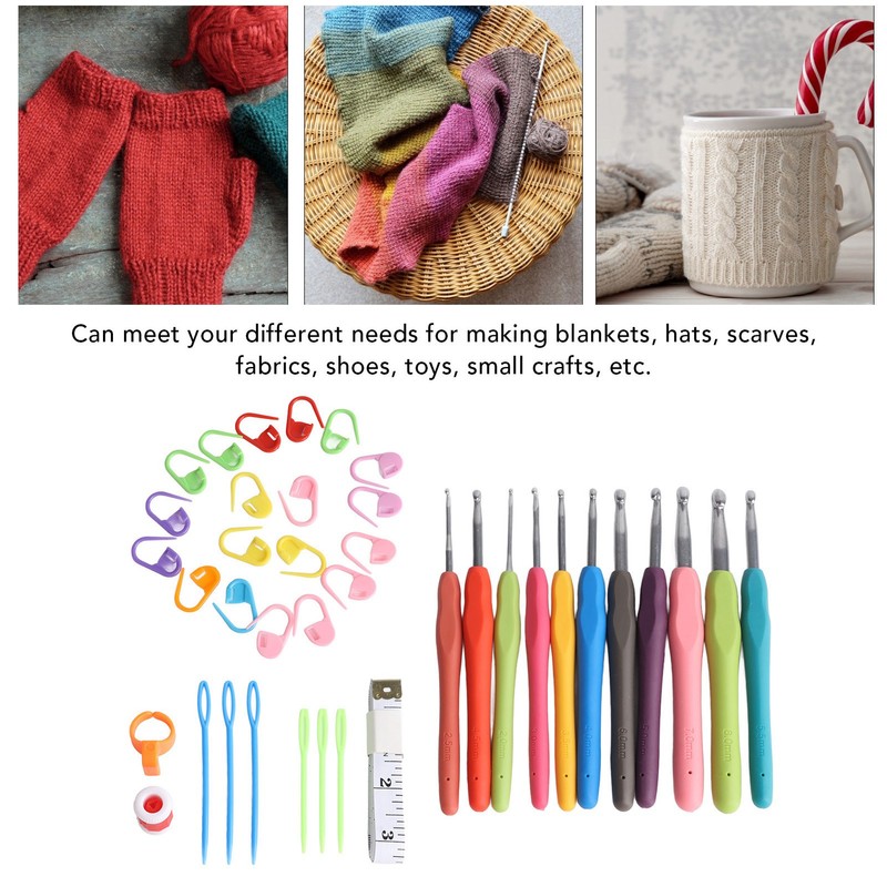 Crochet Hooks Set Soft Handle Crochet Hand Knitting Needles Art