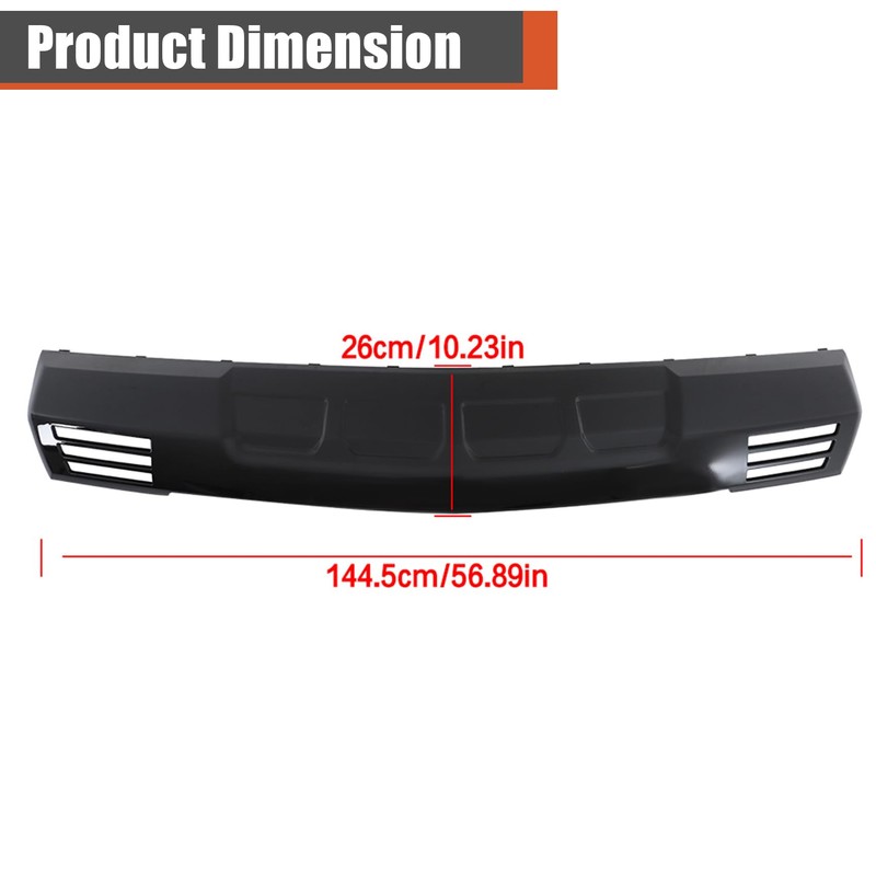 labwork Front Bumper Lower Valance Skid Plate Glossy Black without