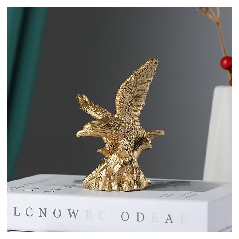 Hosoncovy Small Eagle Figurine Ornament Resin Eagle Sculpture Eagle Statue