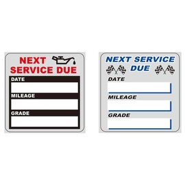 Oil Change Stickers, Static Cling Decals 120pcs 2x2 Inches Oil Change Reminder Clear Sticker for Windshield, No Residue Clear Next Service Due Labels Cars Vehicles Decals, Two Styles, 60 Each