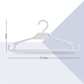 Tymar Children's Clothes Hangers, Pack of 25, Plastic Baby and Kids Clothes Hangers, L32 x H14 cm, Ideal for Children's Wardrobe (Black, 25 Pieces)