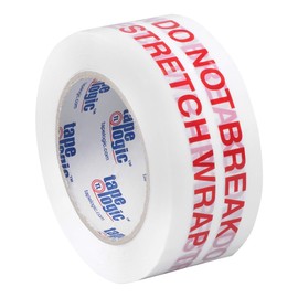 Tape Logic 2 Inch x 110 Yards Pre-Printed Packing Tape, Do Not Break Stretch Wrap" 2.2 Mil Thick, Red/White, 18 Pack, for Packaging, Shipping, Moving, Home and Office