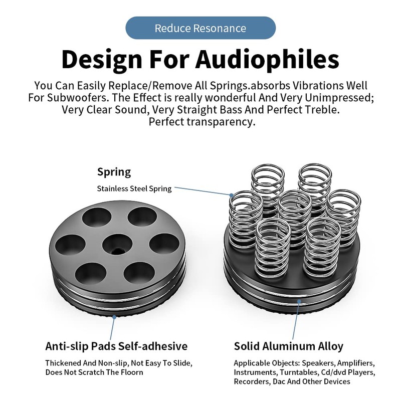 Tertullus 4 Pcs Spring Speaker Isolation Feet Turntable Feet For