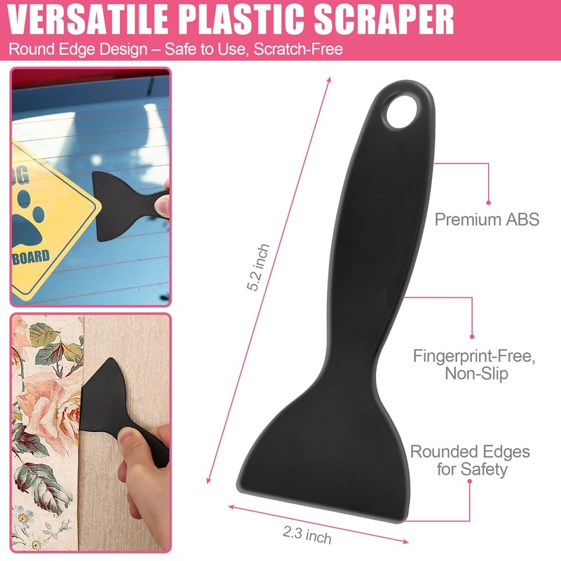NECAMOCU 4 Pack Razor Blade Scraper, Premium Cleaning Scraper Tool