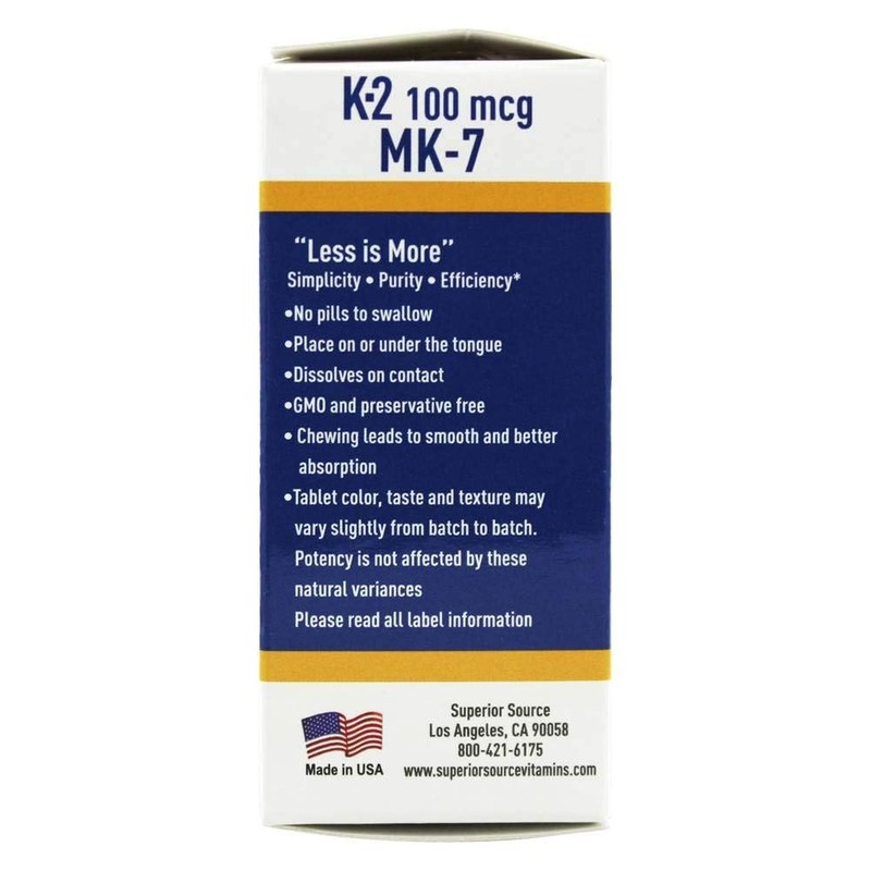Superior Source Vitamin K2 MK-7 (Menaquinone-7) 100 mcg - Bone