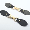 Black Leather Sew-On Coat Buckle Vintage Leather Toggle Buttons Sewing