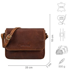 STILORD 'Elina' Stilvolle Umhängetasche Damen Leder Vintage Handtasche Klein Crossbody Bag für Frauen Ledertasche zum Ausgehen Damenhandtasche Echtleder, Farbe:cannes - braun