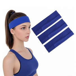 CUEMOON Pack of 3 Women's Hair Bands, Women's Sports Headbands, Yoga Headbands, Elastic Hair Bands, Cotton Hair Bands, Non-Slip Headbands, Sports, Running, Exercise, Gym