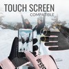 devembr Skihandschuhe mit Handgelenkschutz und Untermanschetten-Design, Snowboardhandschuhe Touchscreen, Rosa, S