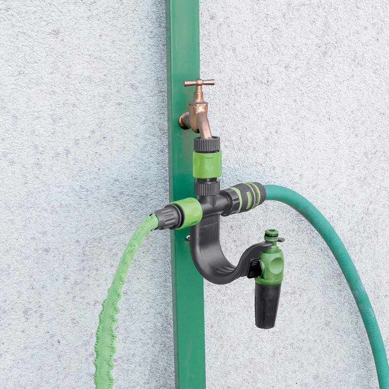 Ribimex Pra/DV.9113 Tap Hose Holder Grey/Green