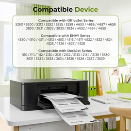 Valuetoner 63XL Black Ink Cartridge Compatible for HP Ink 63 XL 63XL Work for HP Envy 4520 4512 Officejet 3830 4650 4655 4652 5258 5255 5252 5222 5255 Deskjet 1112 2130 2132 3630 3632 3830 Printer