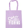 Hippowarehouse Crazy About Fishing Tote Shopping Gym Beach Bag 42cm