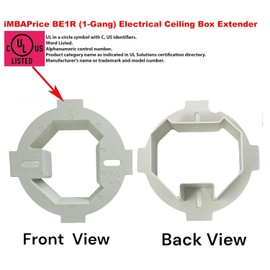 iMBAPrice BE1R-4 1-Gang Ceiling Box Extender 4-Pack, UL Listed Plastic Electrical Box Extension Ring 4.35" x 1.5" for 3.5" & 4" Round or Octagonal Boxes, Old Work Retrofit Installation