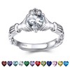 Bestyle Silver Ring Heart Cut Cubic Zirconia Rings for Women