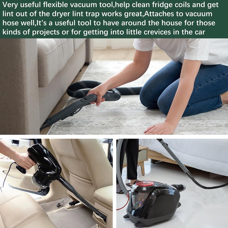 25"Crevice Hose Vacuum Attachment,Flexible Crevice Tool for Dryer Vent Clean,Flexible