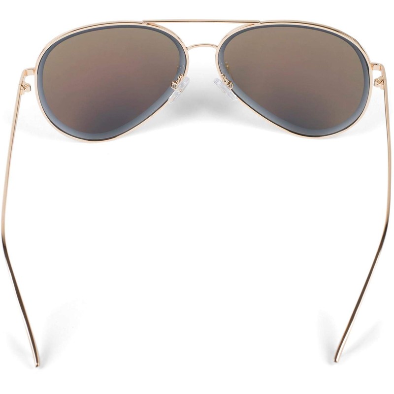 styleBREAKER Unisex Pilot Sunglasses with Polished Edge, Mirrored Polycarbonate Lenses