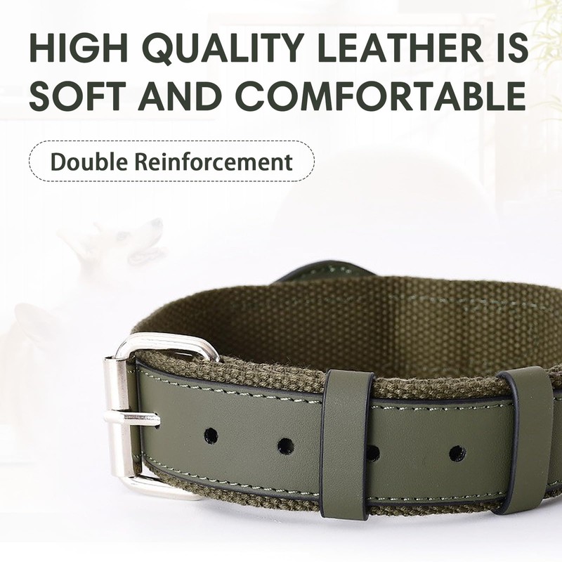 LiRui.R AirTag Dog Collar Soft Leather Webbing Dog Collar for