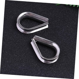Baluue 40pcs Stainless Steel Wire Rope Cable Thimble Cable Sleeve Cover Ring Industrial Rope Clamps Accessory for Use