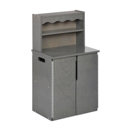 ECR4Kids Play Kitchen Storage Cupboard, Wooden Playset, Grey Wash