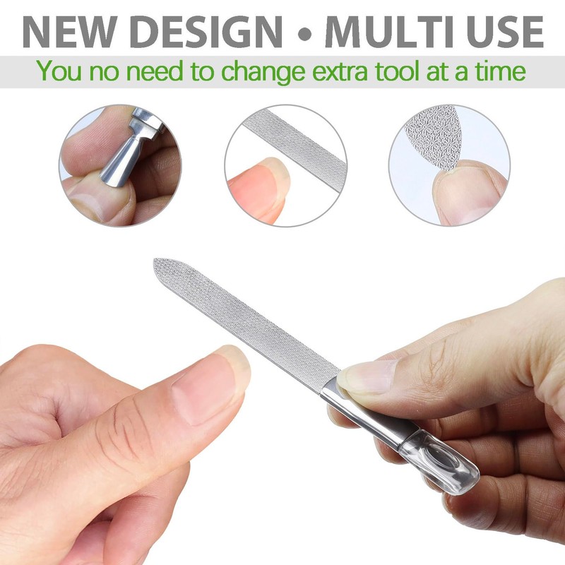 VOGARB Nail File for Men Fingernail and Thick Toenails, Multifunctional